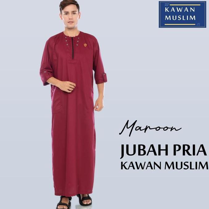 Baju Jubah Gamis Pria Modern Arab saudi KAWAN MUSLIM Lengan pendek 3/4