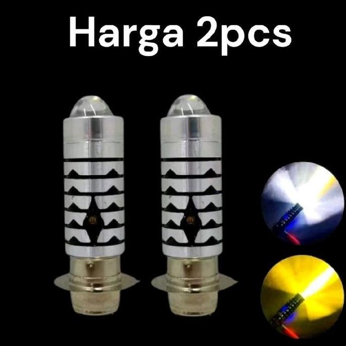 Promo Lampu Utama Lampu depan LED H6 Laser Plus Senja Hi low Putih Kuning  DC 2PCS Vario old Jupiter