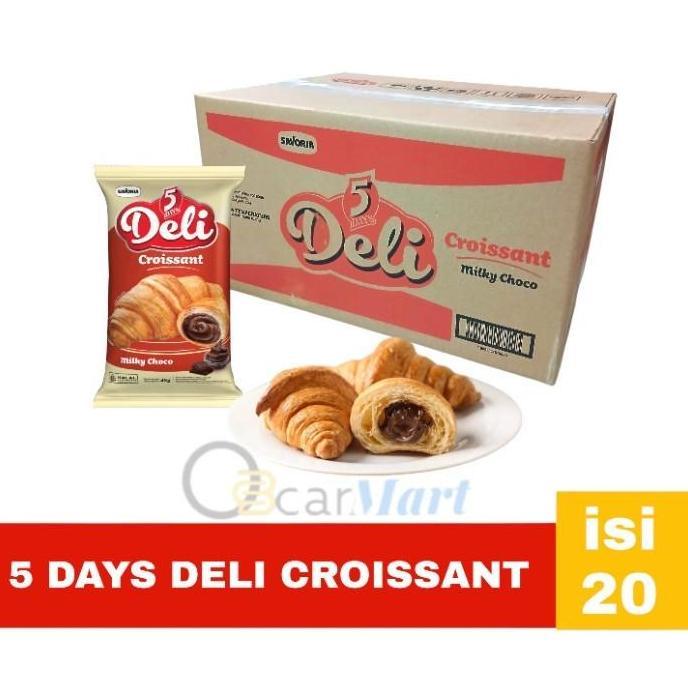5 DAYS DELI Roti Croissant 1 Dus isi 20 Cokelat YS