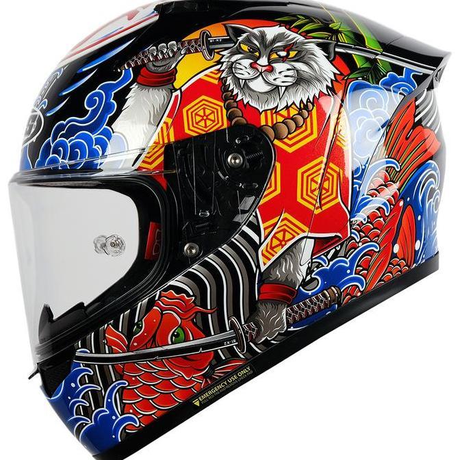 NJS ZX-1R Fiberglass Bushido  (FREE PINLOCK) - Helm Fullface | NJS ZR | NJS Fullface | ZR Motif | He