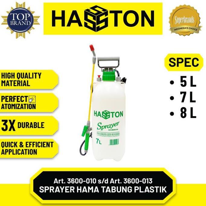 Hasston Sprayer Hama Tabung Plastik / Pressure Sprayer (3600)