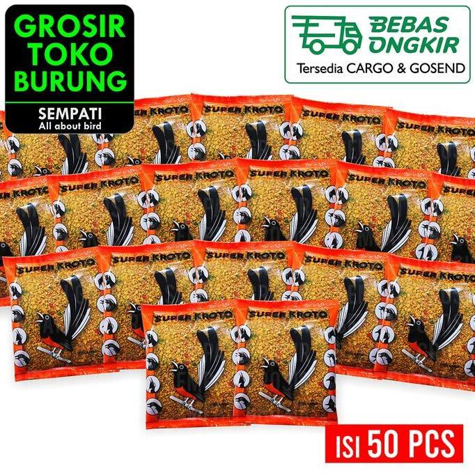 NEW SEMPATI Super Kroto Pakan Burung Murai Batu Kacer Voer Kasar Anti Stress 100gr Isi 50 Pcs Pur Pa