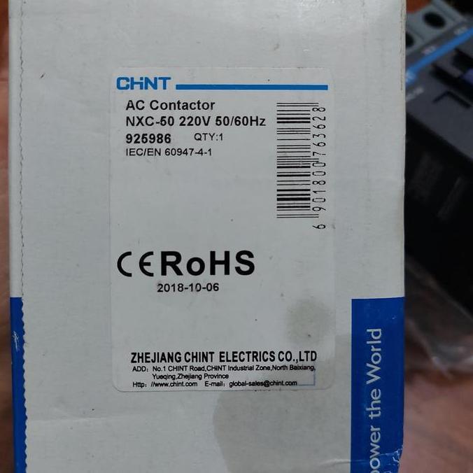HARGA DISC - KONTAKTOR CHINT CHNT NXC-50 220V 80A