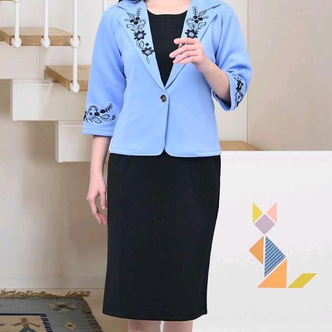 Dress blazer bordir 8666 / scuba premium import