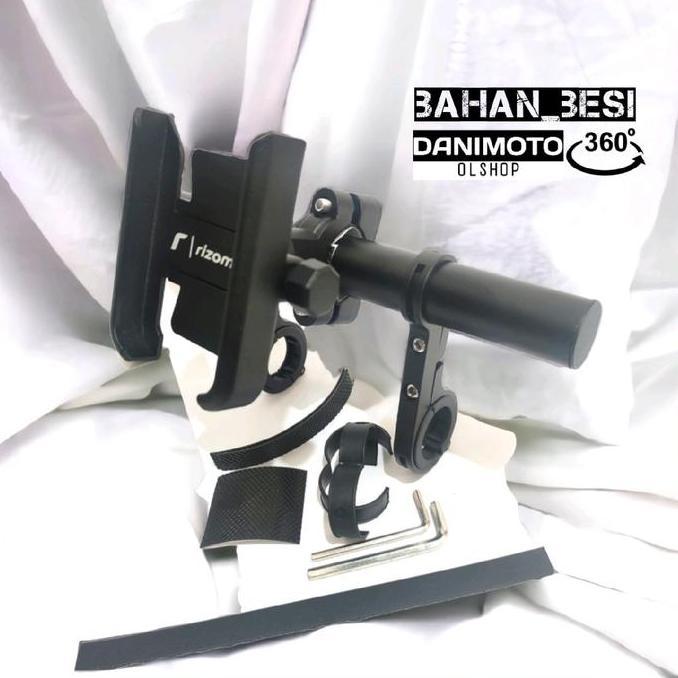 Unik Holder Hp Paket Stang Bulat Motor Bahan Besi Pnp Adv Pcx Beat Street Xride Vixion Cb150R Crf Fo