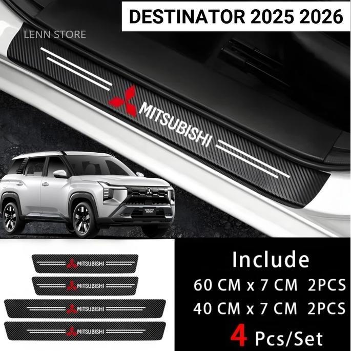 '' 4PCS STIKER PELINDUNG SILL PLATE PINTU MOBIL MITSUBISHI DESTINATOR 2025 2026 *