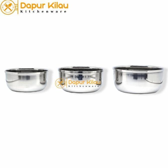 Bestone- Mangkok Kecil Stainless Steel Tebal Tempat Bumbu Saos Kecap 7-10.5cm