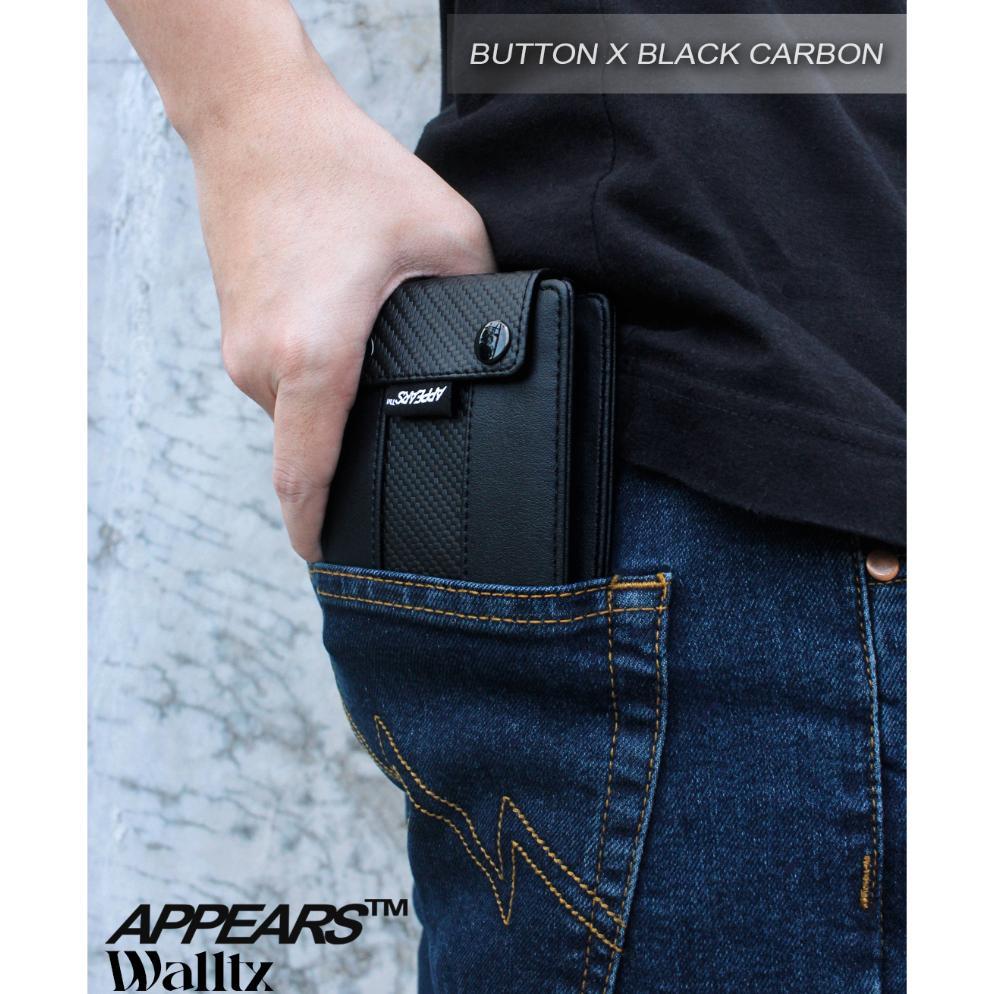 CUCI GUDANG APPEARSTM - (BUTTON X CARBON BLACK) | WALLET | DOMPET | DOMPET LIPAT | DOMPET PRIA WANIT