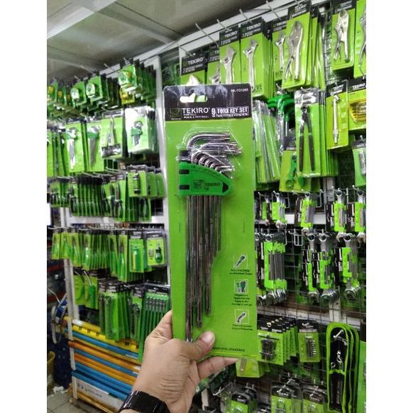 Tekiro kunci L bintang set 9pcs Tekiro kunci L set bintang tanpa luban