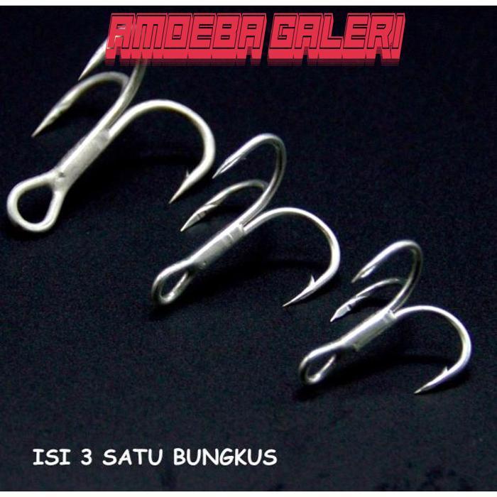 H-4 Mata Pancing Cabang Tiga 3 Sebungkus Isi 3Mata Pancing H-4