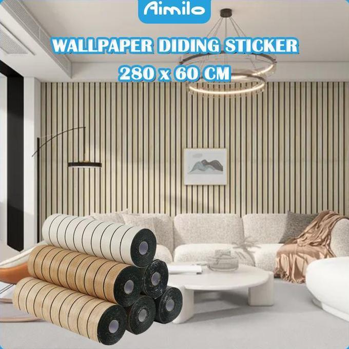 | 280 x 60CM | Wallpaper Dinding Sticker PVC Foam Wood Panel Stiker Dinding Kamar Dekorasi Wallpaper