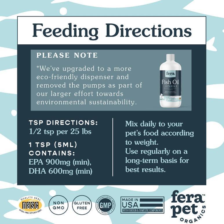 Fera Fish Oil 8 16 Oz Dog Cat Minyak Ikan Anjing Kucing Epa Dha Omega 3