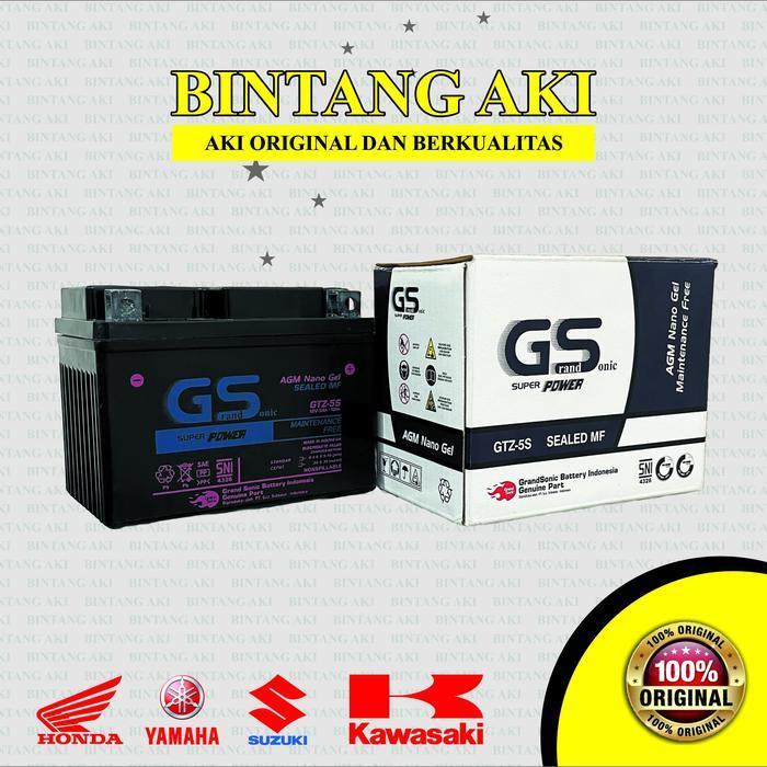 Aki Motor Gs Gtz5S Mf Untuk Honda Beat, Vario 110, Supra X 125, Scoopy, Spacy, Blade Revo Dan New Me