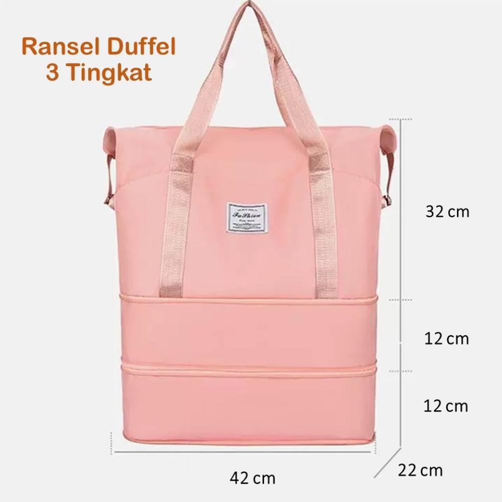 Sale Travel Bag Duffel Ransel / Duffle Bag Ransel / Tas Travel Besar Anti Air / Portable Gym Bag / T
