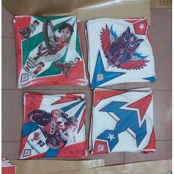 Layangan Sablon OET SUKOI Kualitas Jabrug Kertas Mambo Uk 48 58 ARKU Keras (Harga Tertera untuk 50 P