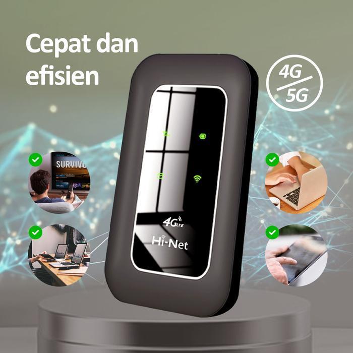 Hi-Net H806 Router Nirkabel 4G Lte 5G Mini Modem 150Mbps Broadband Wifi Portabel Dengan Baterai 2100