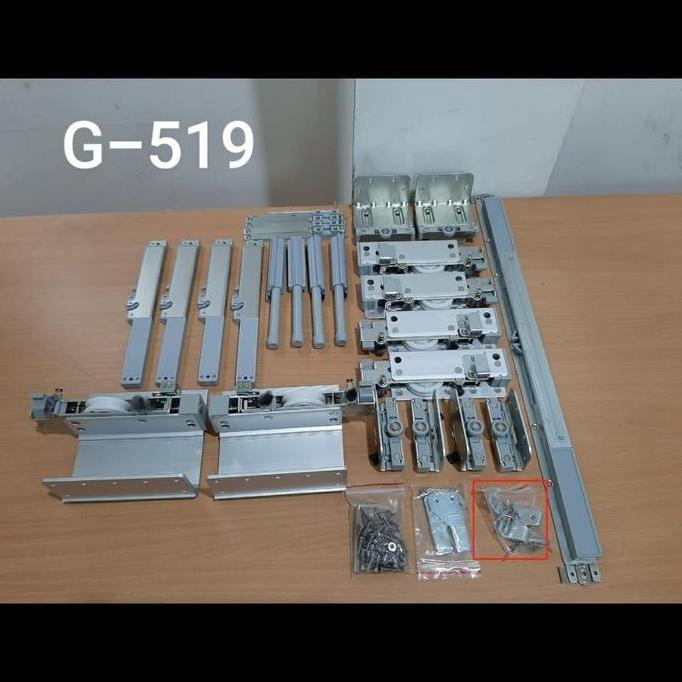 Rel roda sliding door lemari G519 HARFIT 3D + rel 3.5m SD 053 V Soft C