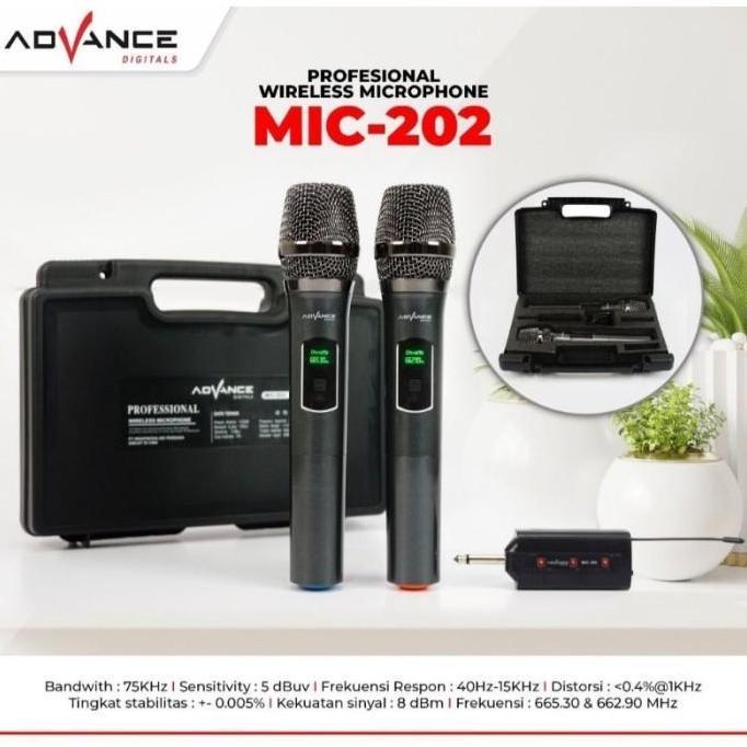 ADVANCE Mic Wireless Advance MIC-202 Professional 2 mic