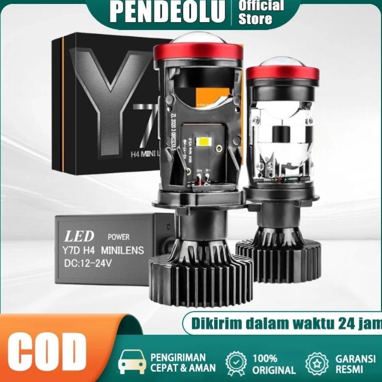 Y7D LAMPU LED MOBIL MOTOR H4 MINI PROJEKTOR PROJIE Y7D ORIGINAL SUPER TERANG