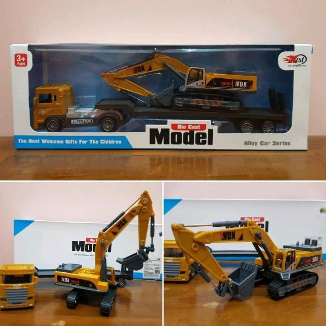 Mainan Set Diecast Tru Angkut Excavator Diecast Excavator Diecast Mobil Truk