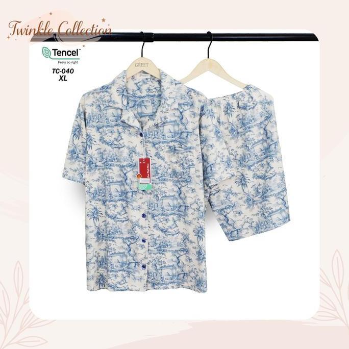 GREET NIGHT WEAR Piyama Jumbo Tencel Modal Celana Pendek HK / HO Size XL