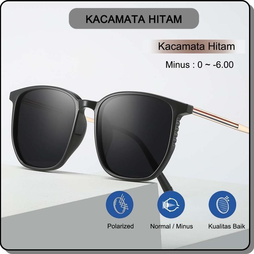 Ready Frame Kacamata Hitam Minus Wanita Pria Cowok 2023 Fashion Keren Elastik TR90 Anti Sinar Mataha