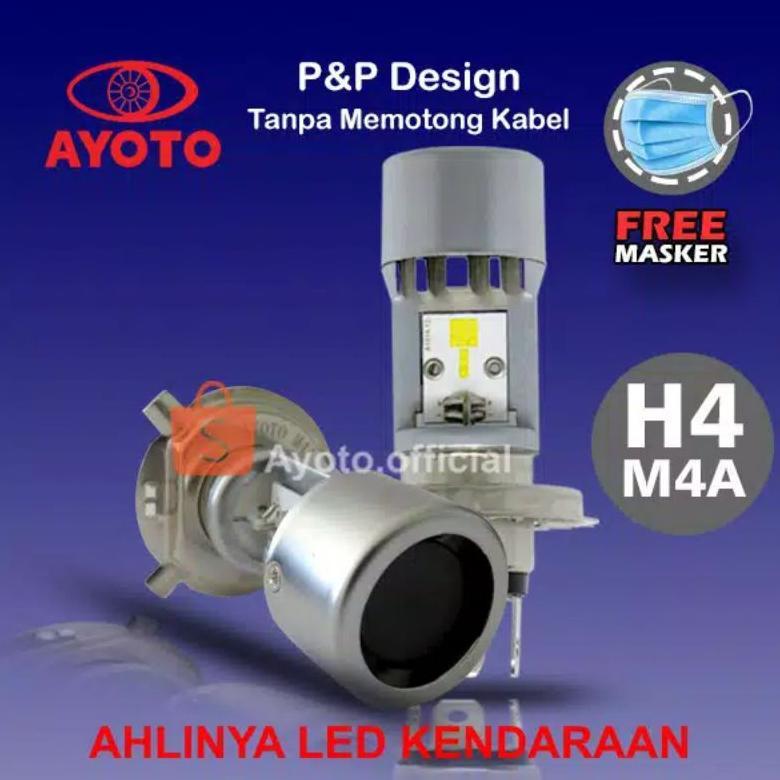 SEPASANG(2LAMPU) LAMPU LED H4 mobil/truck AYOTO M4A watt 30 kiri kanan