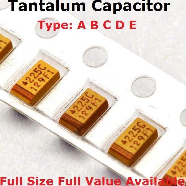 10PCS Type D 100UF 150UF 220UF 330UF 470UF 680UF Tantalum Capacitor 2.5V 4V 6V 6.3V 10V 16V 25V 35V 