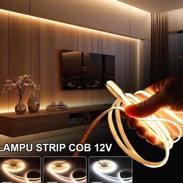 Led Plafon Rumah Lampu Strip Cob 24V 10 Meter Selang Pita Hias Flexible 320Led Lampu Strip Lht Cob