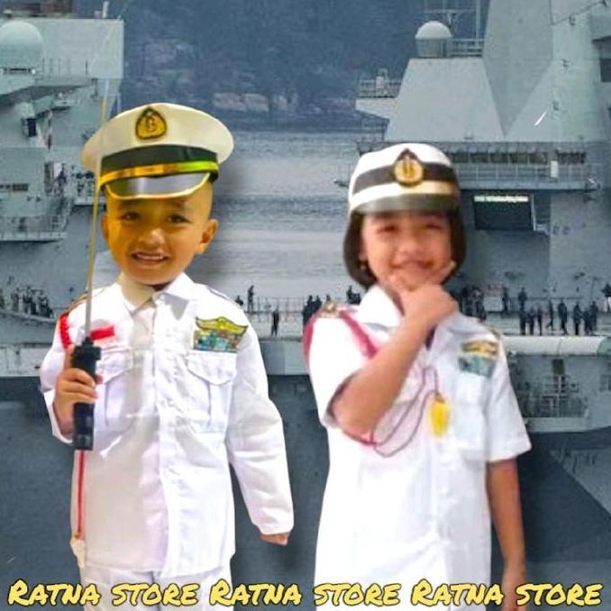 Baju TNI AL putih anak putra dan putri/ kostum TNI AL cowok dan cewek/ Baju TNI AL putih Fashion