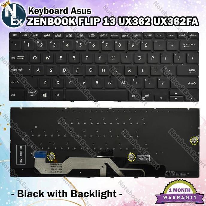 Keyboard Zenbook Flip 13 UX362 UX362FA Backlight - BLACK