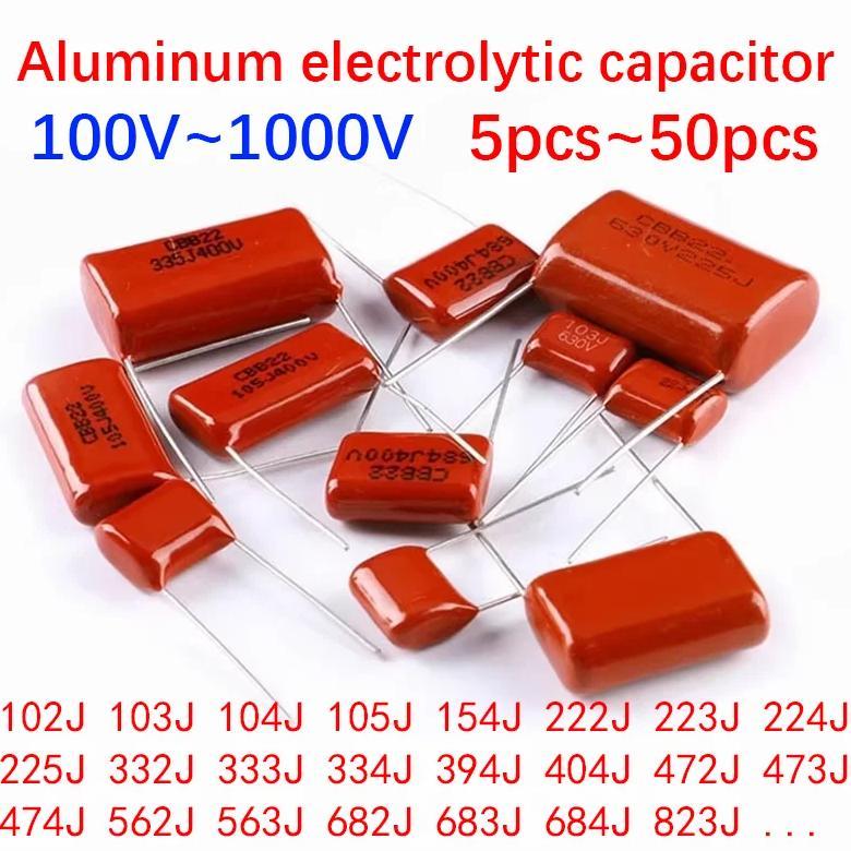 CBB21 CBB22 CBB 100V 250V 400V 630V 1000V Metallized Polypropylene Film Capacitor 105J 225J 405J 684