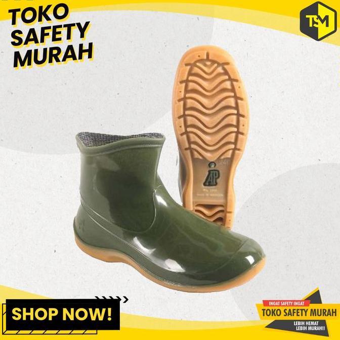 Sepatu Boot Pendek Wanita Sepatu AP Boots 2005 Hijau Glossy