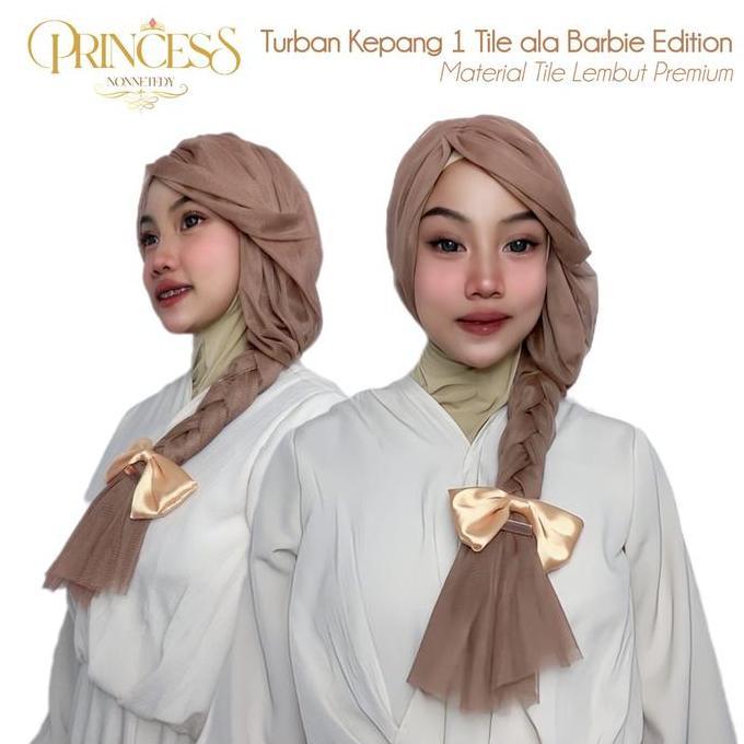 Princess Nonnetedy - Turban Tile Kepang 1 Instan Karakter Barbie Edition - Hijab Pesta / Kondangan /