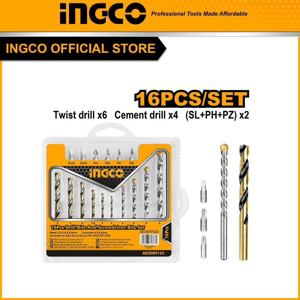 (INGCO) - MATA BOR & MATA OBENG SET 16PCS INGCO AKSDB9165