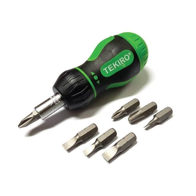 Obeng Cebol Set Rachet 7 Pcs Tekiro - Obeng Mini Rachet Set Tekiro