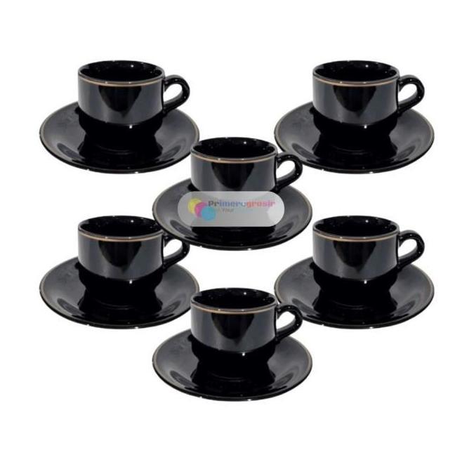 Cangkir Kopi 1 Set Keramik Bla List Emas Gelas Set Cangkir Dan Tat