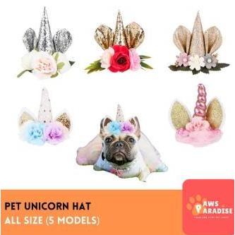 DISKON Topi band Anjing Unicorn / Pet Unicorn wear Costume READY STOCK