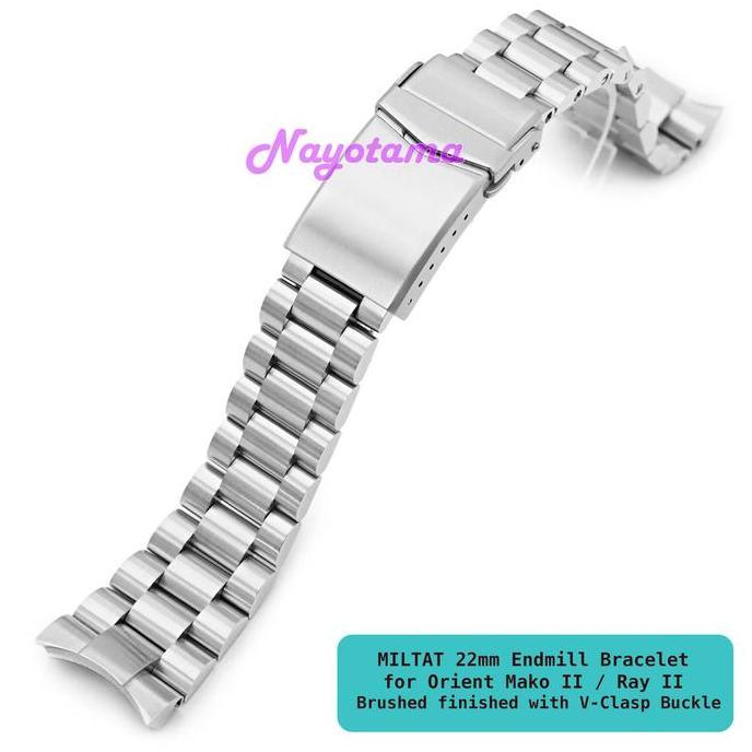 22mm Rantai MILTAT for Orient MAKO II / RAY II Super President ENDMILL