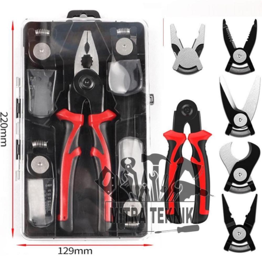 Tang Multifungsi 5 in 1 Tang kombinasi/Tang Kawat/Tang Jepit/Tang Potong