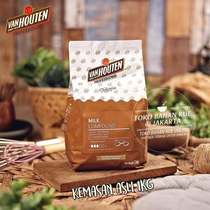Van Houten Milk Repack 250gr Compound Coin Baking Professional Chocolate VanHouten Coklat