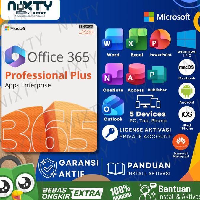 Ms Office 365 Original Lifetime Lisensi Account 5 Devices - Microsoft 365 Apps Enterprise Mac Window