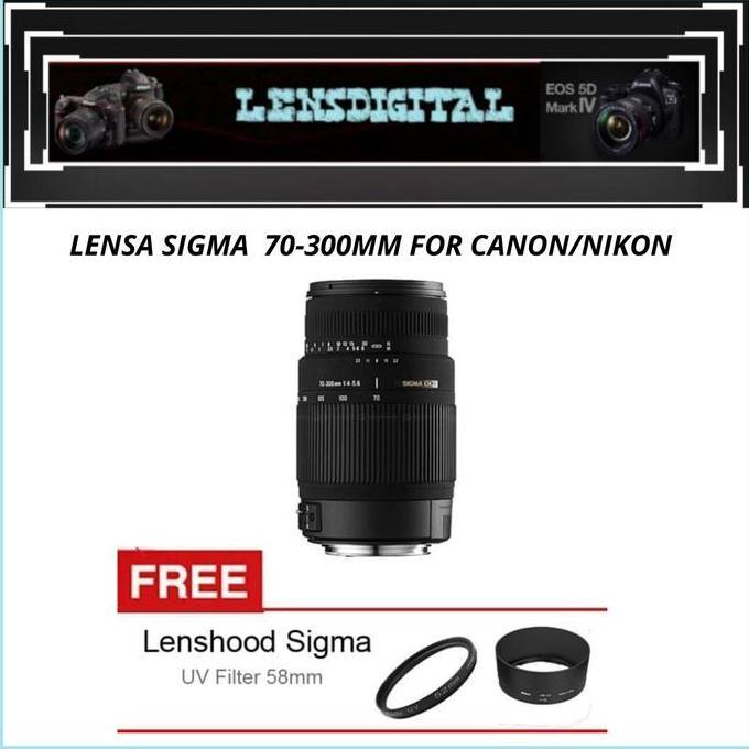 BEBAS ONGKIR - LENSA SIGMA 70-300MM DG MACRO FOR CANON-NIKON DSLR