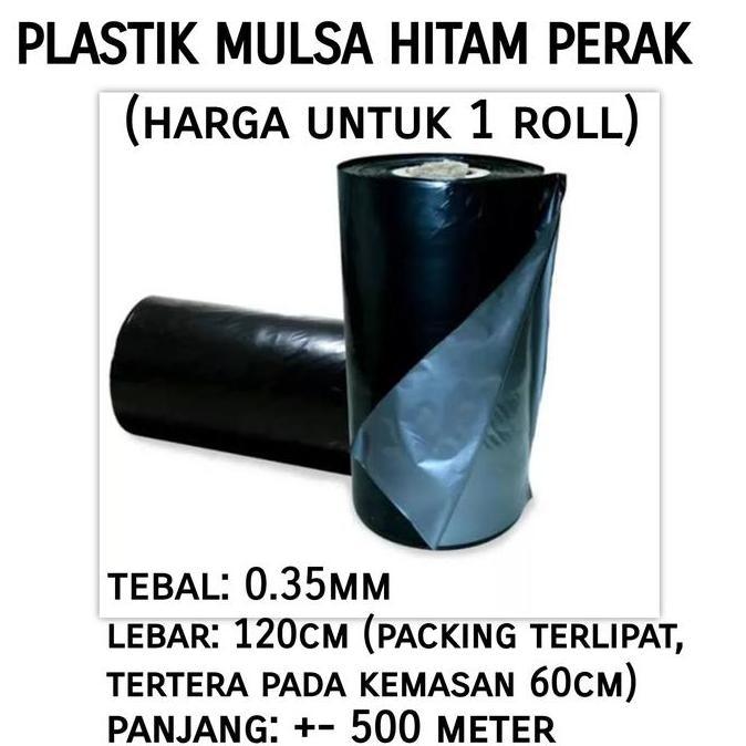 Plastik mulsa hitam plastik packing lebar 120 cm panjang 500 M (1roll)