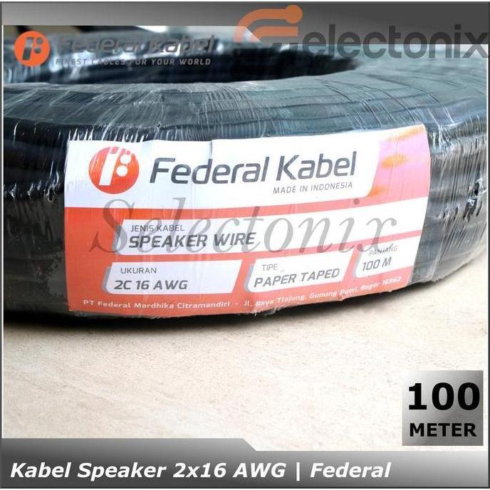 Promo Kabel Speaker 2 Konduktor [2x14] [2x16] [2x18] AWG | Federal Kabel [100m] Diskon