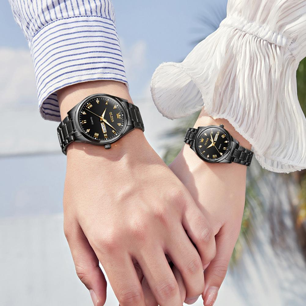 Olevs Jam Tangan Couple Pasangan Original Anti Air Analog Watch Cod