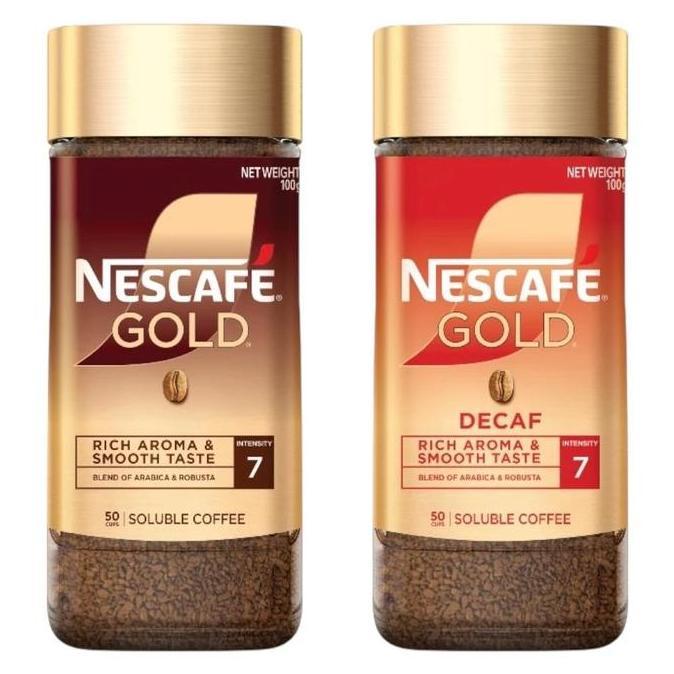 Ready  Nescafe Gold Decaf / Nescafe Gold Smooth & Rich / Kopi Nescafe Jar 100gr
