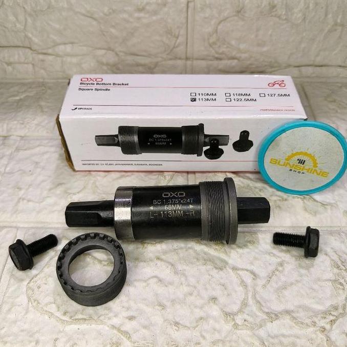BB Kotak Bearing 113 OXO As Tengah Bottom Bracket 113mm Crank Gir Sepeda Fixie MTB Federal