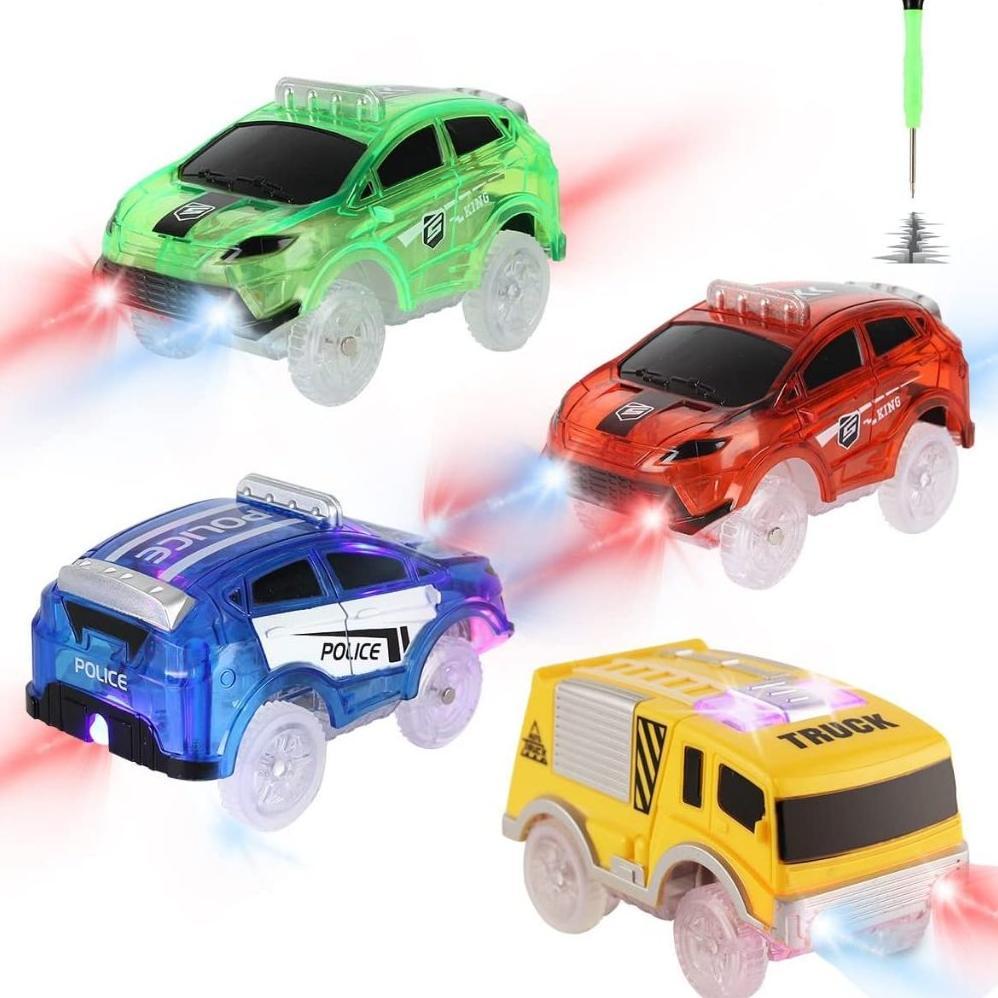 Tracks Cars Only Replacement, Flex Track Race cars for Magic Tracks Glow in the Dark
