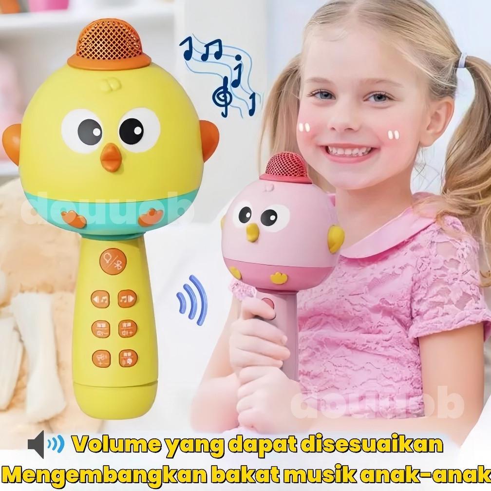 Mainan Karaoke Anak Perempuan Bayi/Mainan Mikrofon Anak/Mikrofon Nyanyi Bluetooth Wireless dengan Sp